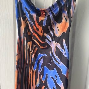 Print maxi dress small new